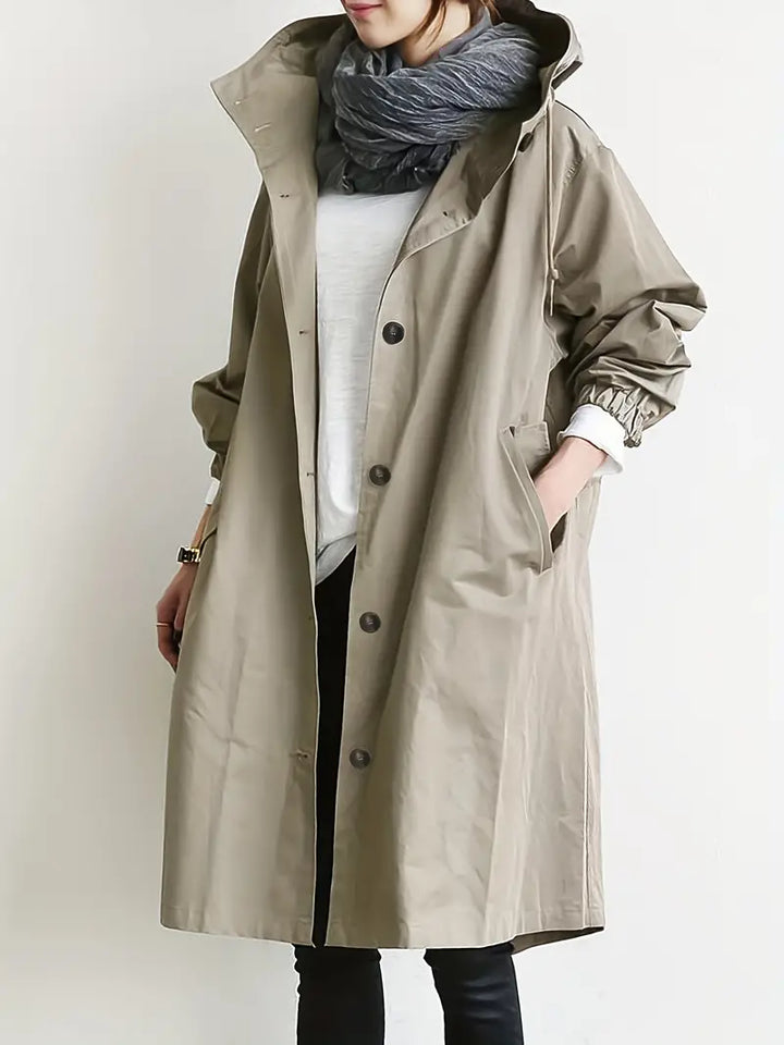 Aliams | Trenchcoat mit Kapuze und Kordelzug