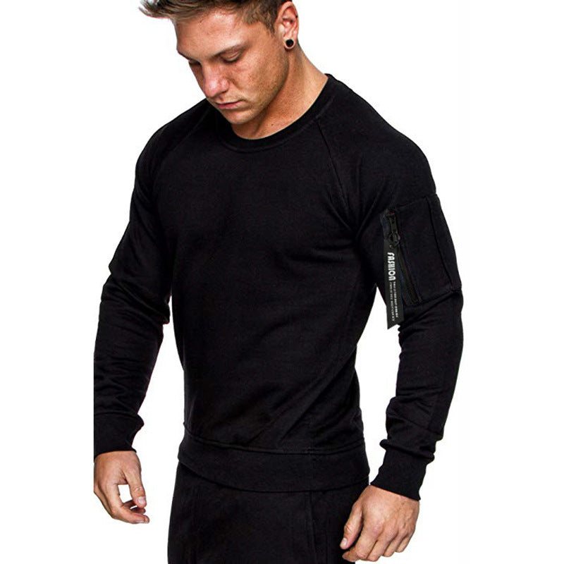 Herren sportlicher Sweatshirt mit praktischer Reißverschlusstasche Aliams