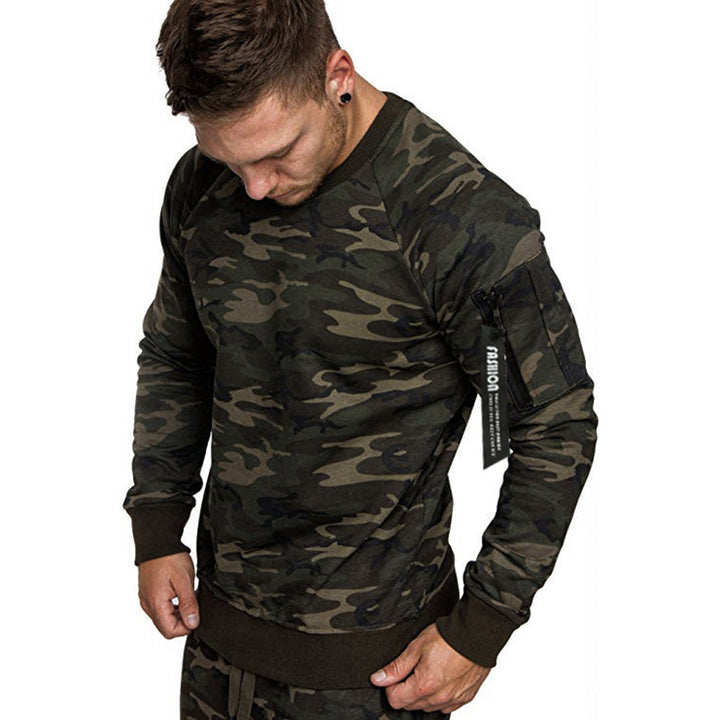 Herren sportlicher Sweatshirt mit praktischer Reißverschlusstasche Aliams