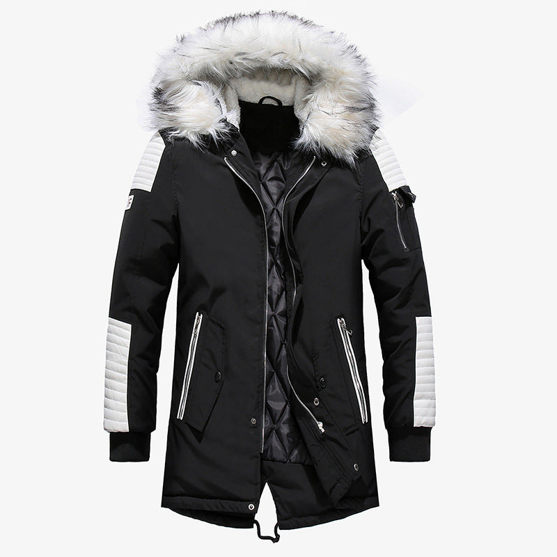 Herren Winterjacke mit abnehmbarem Kunstfellkragen und vielseitigen Taschen Aliams