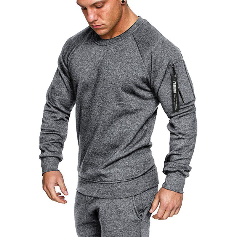 Herren sportlicher Sweatshirt mit praktischer Reißverschlusstasche Aliams