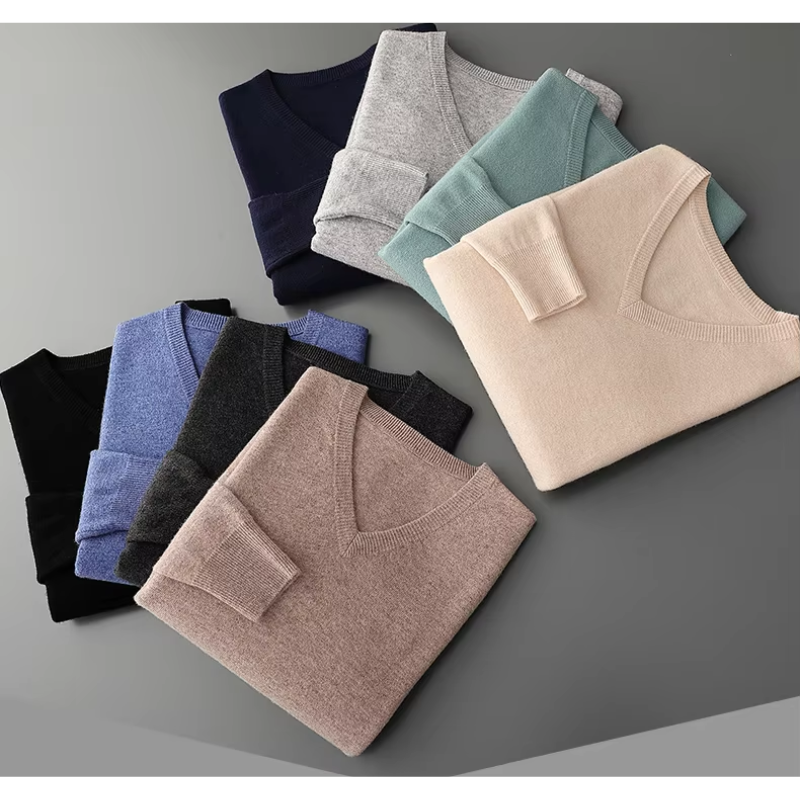 Aliams | Pullover Herren, V-ausschnitt, Weiches Strickmaterial