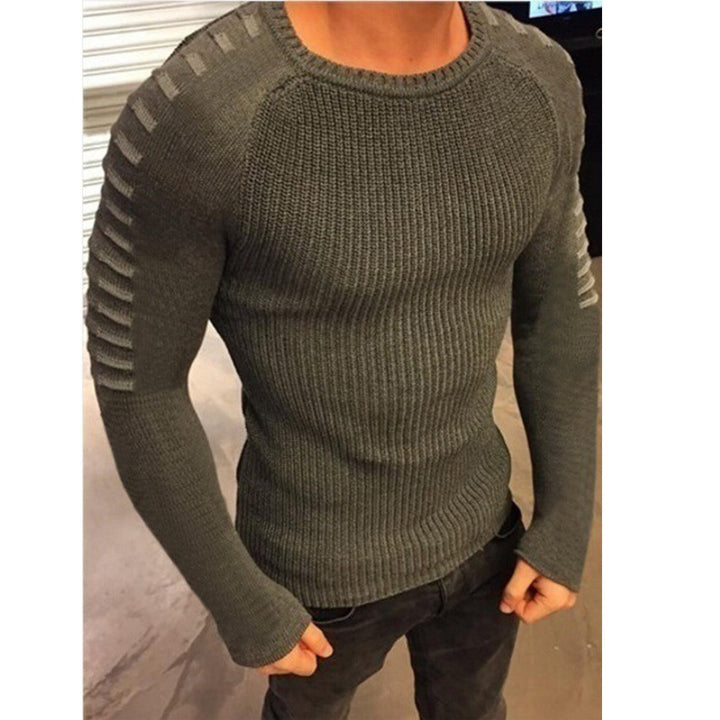 Herren stylischer Feinstrickpullover mit modischen Kontraststreifen Aliams