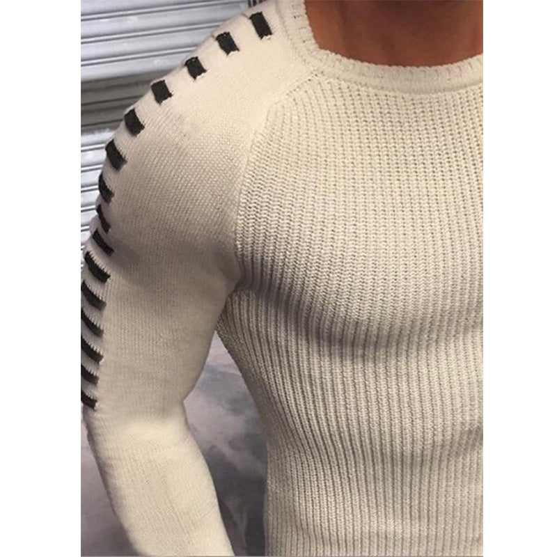 Herren stylischer Feinstrickpullover mit modischen Kontraststreifen Aliams
