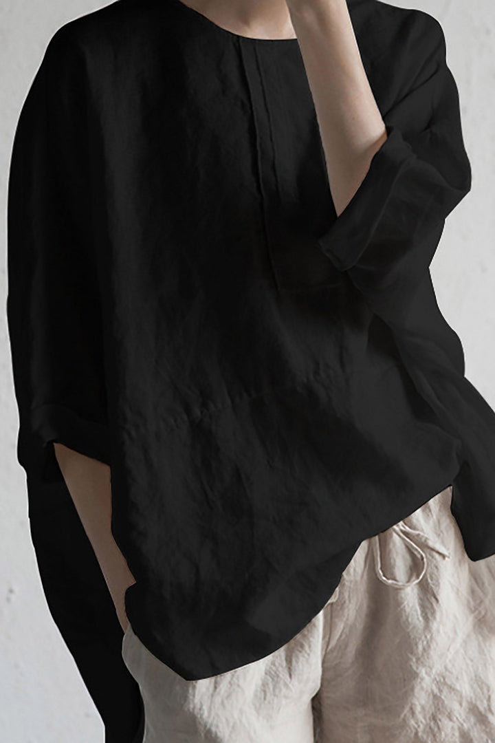 Aliams | Stilvolle Strickjacke Aus Japanischer Leinen Halbärmel und Runder Ausschnitt