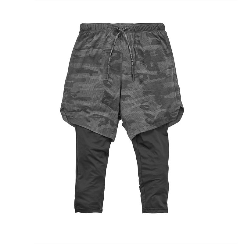 Herren Trainingsshorts mit integrierten Leggings und elastischem Bund Aliams