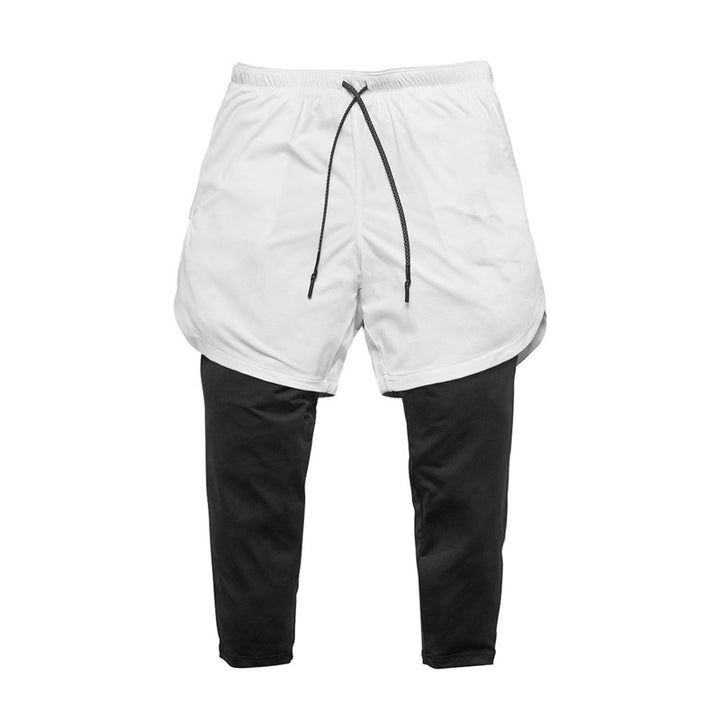 Herren Trainingsshorts mit integrierten Leggings und elastischem Bund Aliams