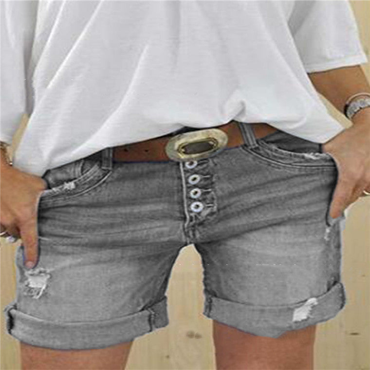 Aliams | Lässige Ripped Denim-Shorts