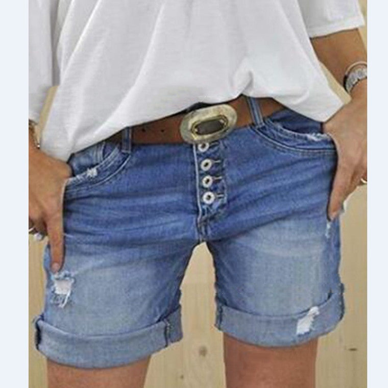 Aliams | Lässige Ripped Denim-Shorts