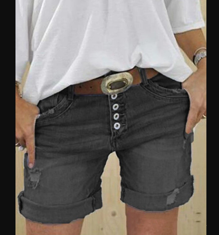 Aliams | Lässige Ripped Denim-Shorts