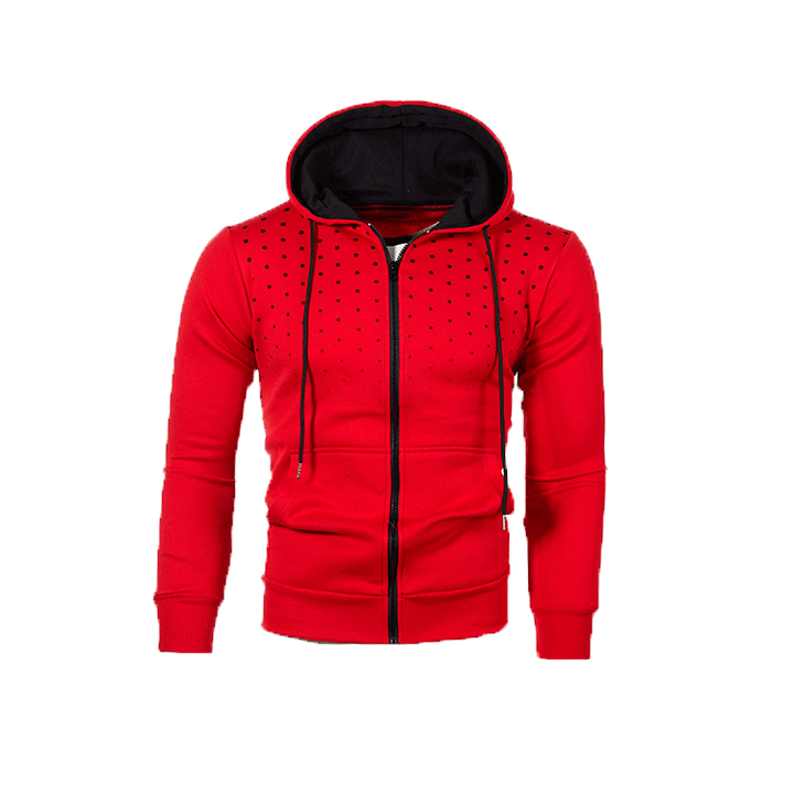 Herren Sportlicher Kapuzenpullover mit innovativem Lochmuster und praktischem Reißverschluss Aliams