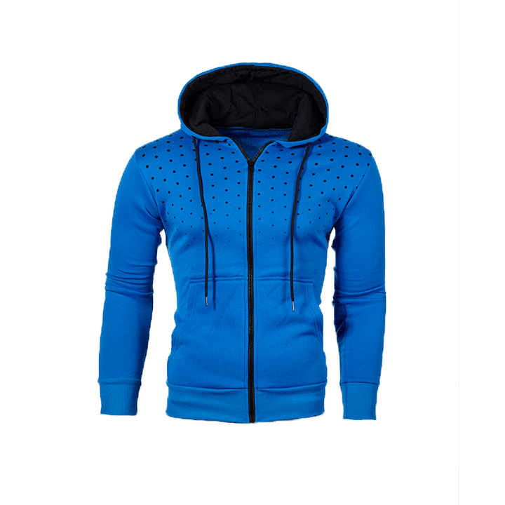 Herren Sportlicher Kapuzenpullover mit innovativem Lochmuster und praktischem Reißverschluss Aliams