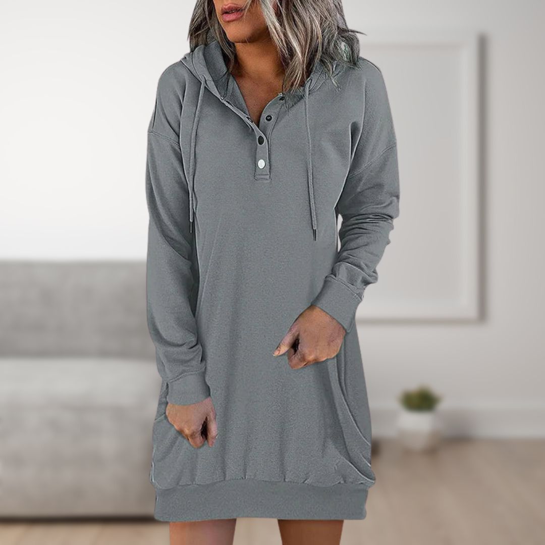 Aliams | Kapuzenkleid Trendy Kapuzen Pullover für Damen