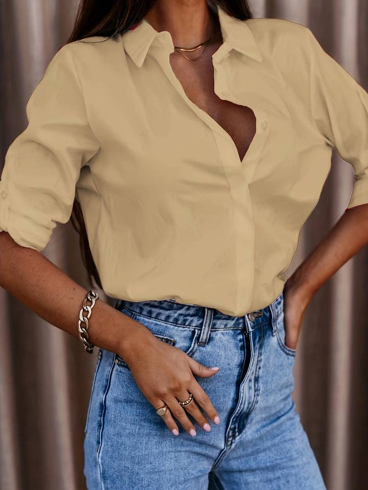 Aliams | Solides, Schlichtes Hemd mit Knopfleiste Vorne