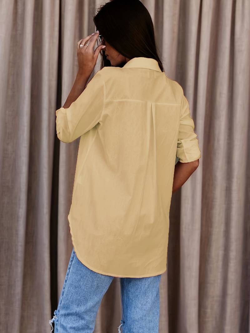 Aliams | Solides, Schlichtes Hemd mit Knopfleiste Vorne