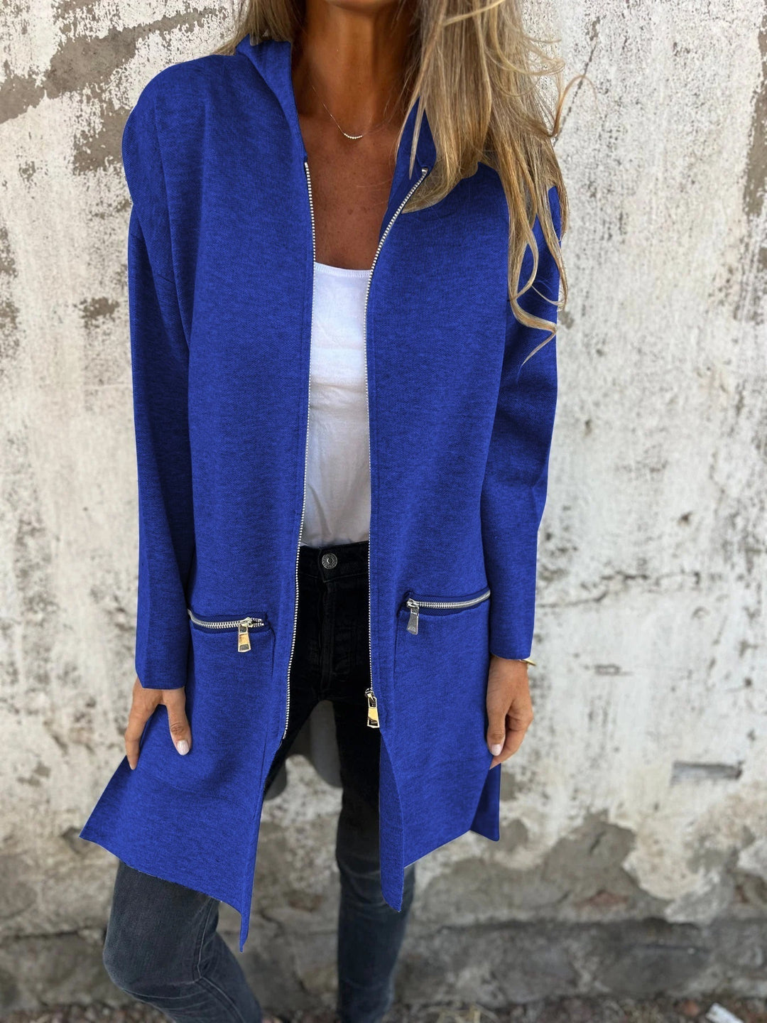 Aliams | Lässige Langarmjacke Mit Reißverschluss Für Damen