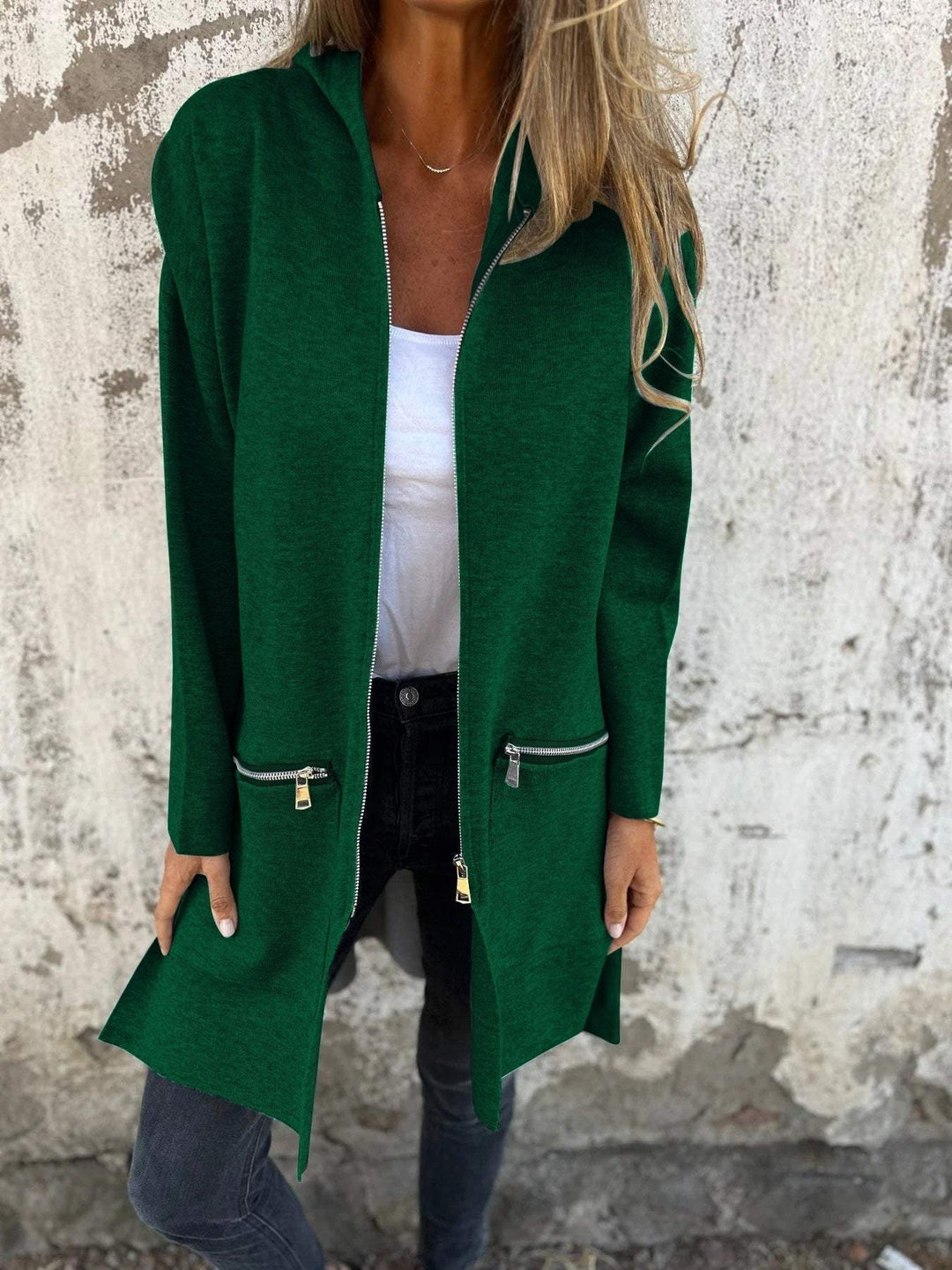 Aliams | Lässige Langarmjacke Mit Reißverschluss Für Damen