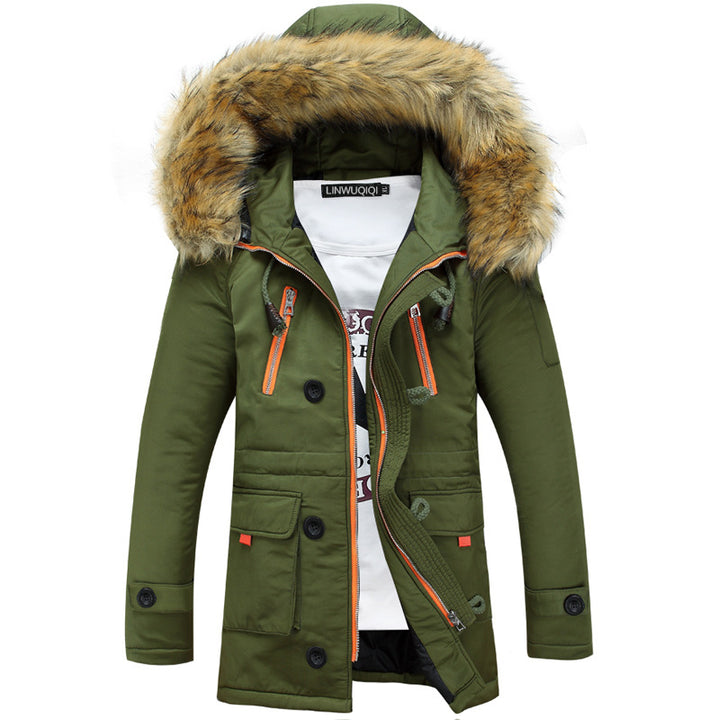 Herren Winterparka mit abnehmbarer Kapuze und praktischem Taschen-Design Aliams