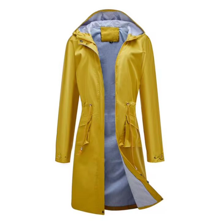 Aliams | Lange Wasserdichte Jacke mit Kapuze für Damen