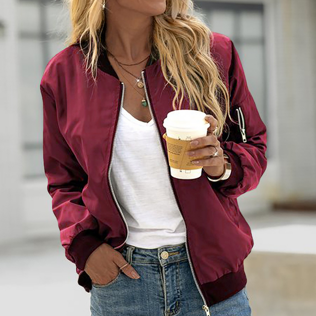 Aliams | Klassisches Lässiges Bomberjacke Damen