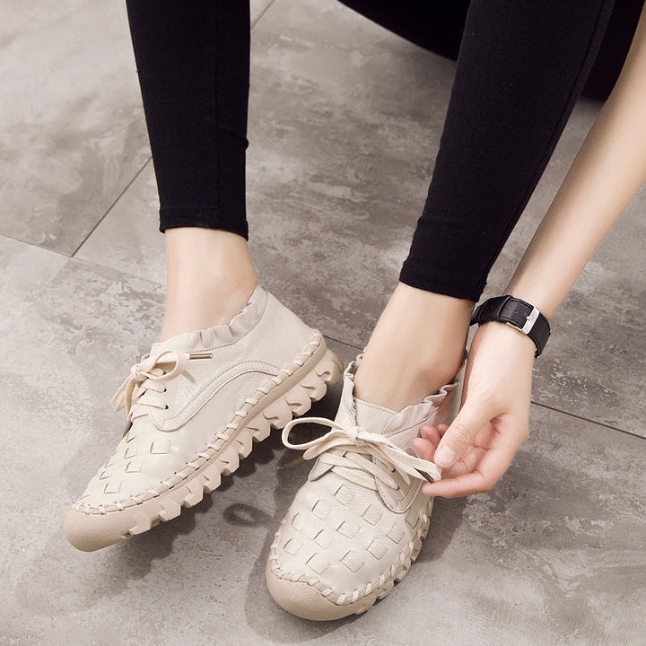 Aliams | Retro Künstlerisch Echtes Leder Damen Schuhe