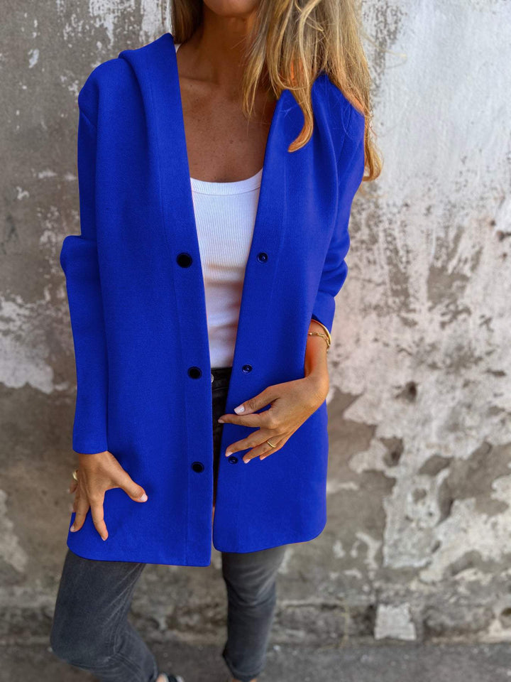 Aliams | Lässige Einreiher Blazer mit Kapuze