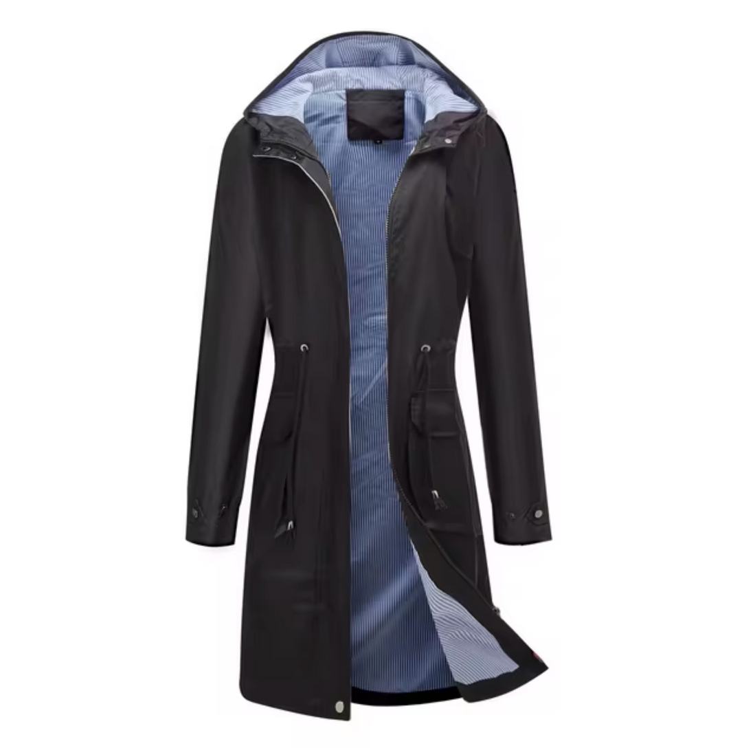 Aliams | Lange Wasserdichte Jacke mit Kapuze für Damen