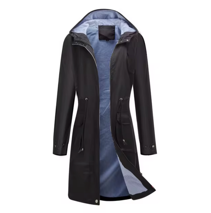 Aliams | Lange Wasserdichte Jacke mit Kapuze für Damen