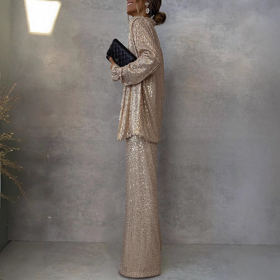 Aliams | Trendiges Design - High-Waist-Paillettenanzug