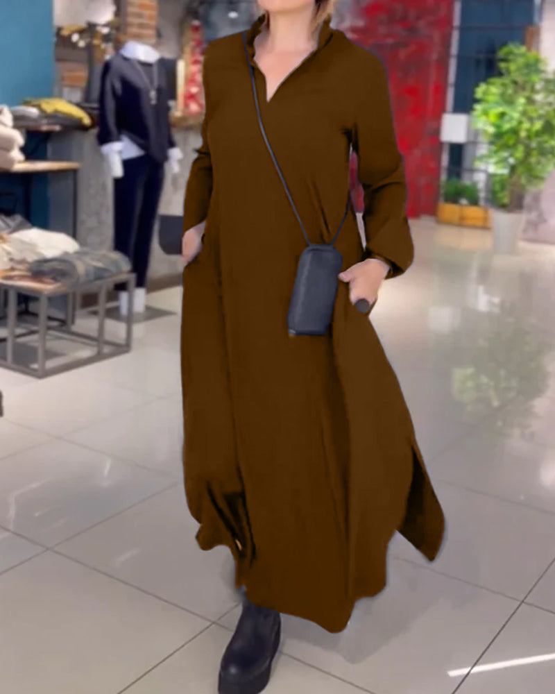 Aliams | Langes Kleid mit Seitenschlitz