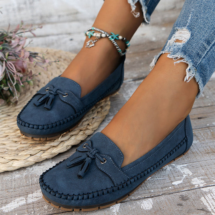 Aliams | Klassische Wildleder Loafer mit Quastendetail für Damen
