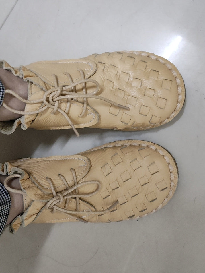 Aliams | Retro Künstlerisch Echtes Leder Damen Schuhe