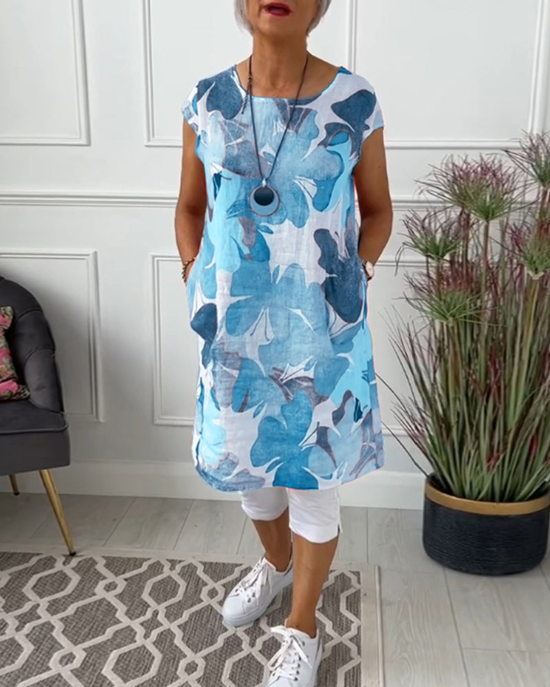 Aliams | Lässiges Longtop mit Farbenfrohem Blumenprint
