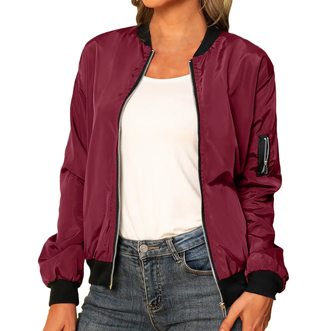 Aliams | Klassisches Lässiges Bomberjacke Damen