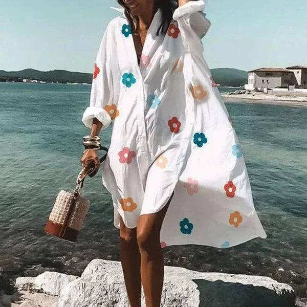 Aliams | Lässiges Mittellanges Hemdkleid für Frauen