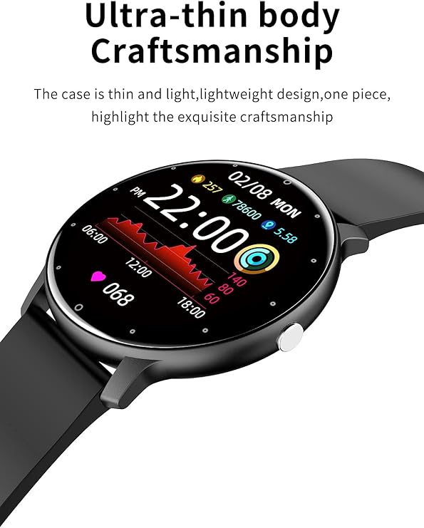 Aliams | Wasserdichte Unisex Smartwatch mit Fitness Tracker und Herzfrequenzmesser