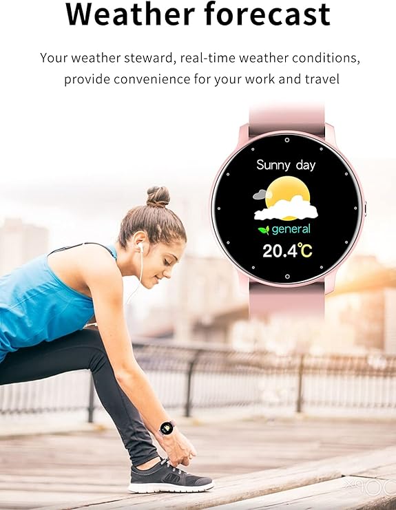 Aliams | Wasserdichte Unisex Smartwatch mit Fitness Tracker und Herzfrequenzmesser