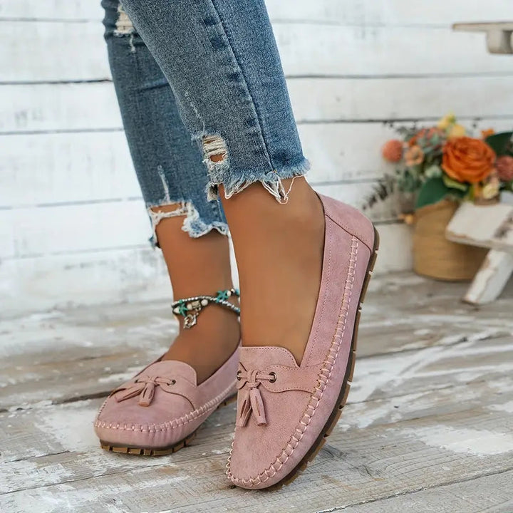 Aliams | Klassische Wildleder Loafer mit Quastendetail für Damen