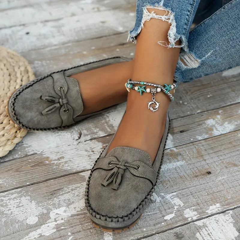 Aliams | Klassische Wildleder-Loafer mit Quastendetail für Damen
