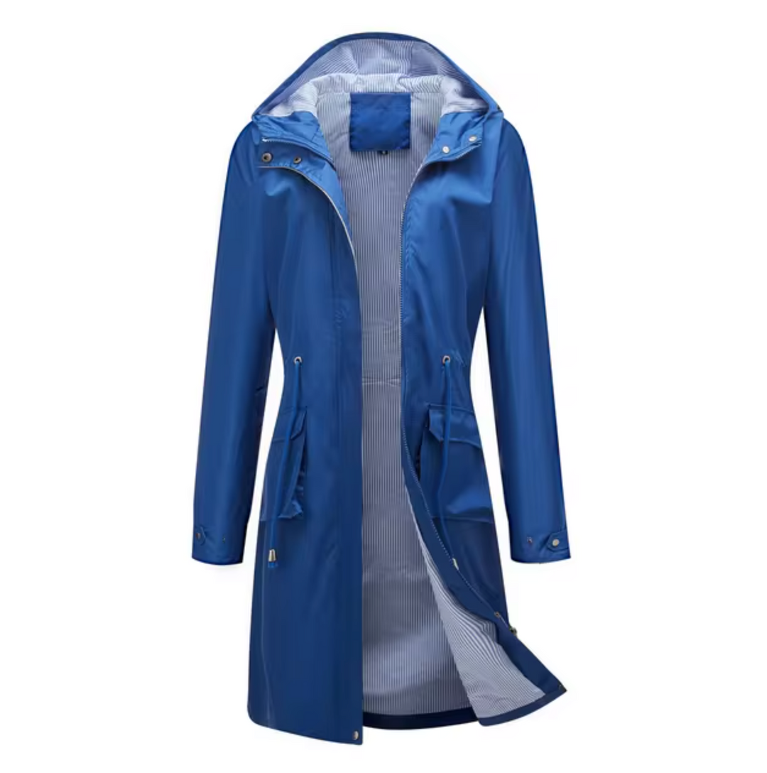 Aliams | Lange Wasserdichte Jacke mit Kapuze für Damen