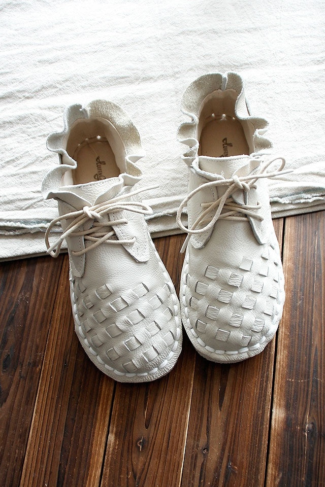 Aliams | Retro Künstlerisch Echtes Leder Damen Schuhe