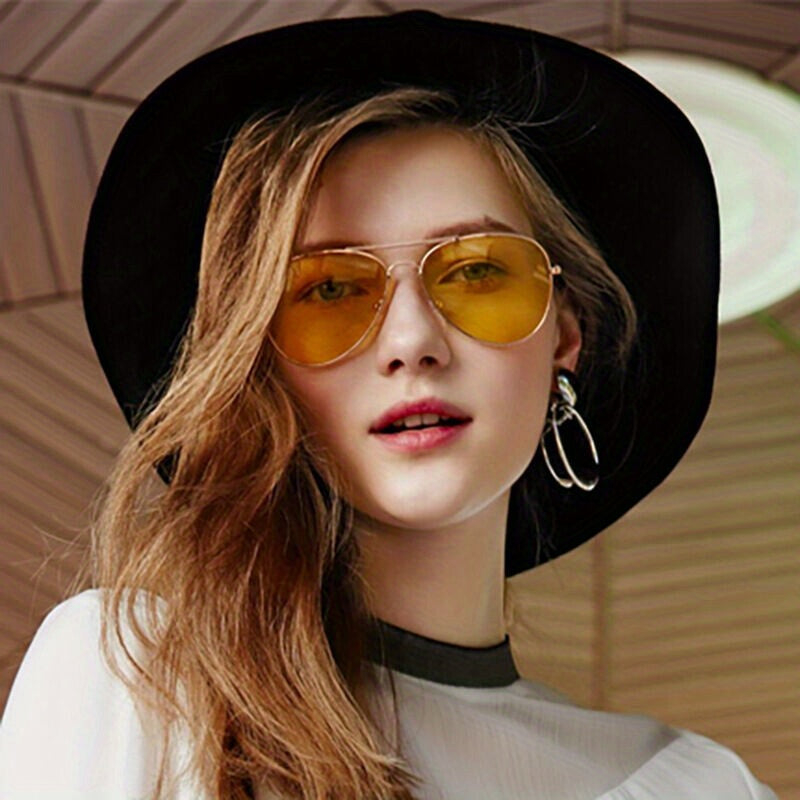 Aliams | Klassische Aviator-Sonnenbrille mit Goldenem Rahmen für Damen