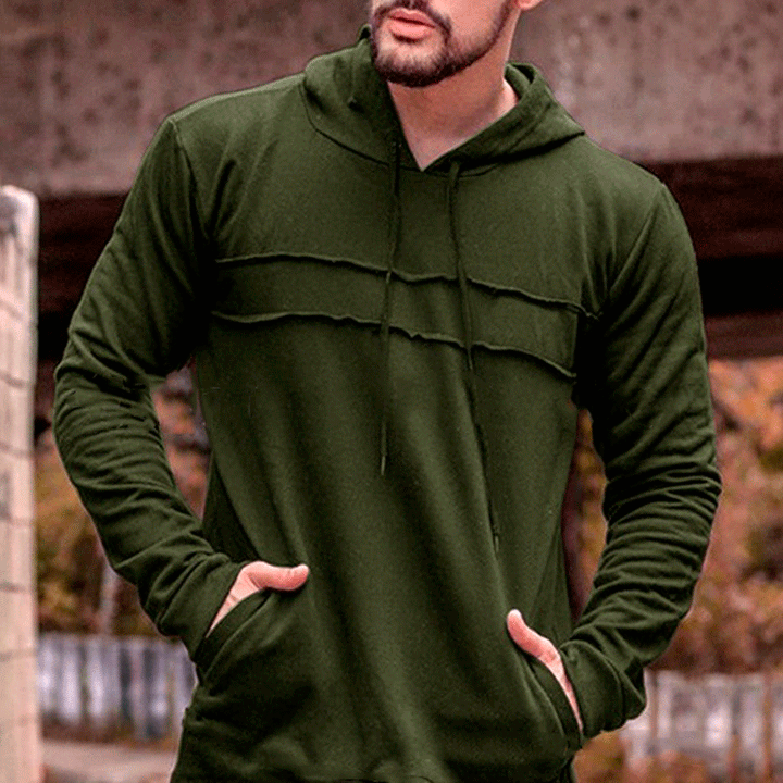 Herren Sportlicher Kapuzenpullover mit innovativem Design und praktischen Taschen Aliams