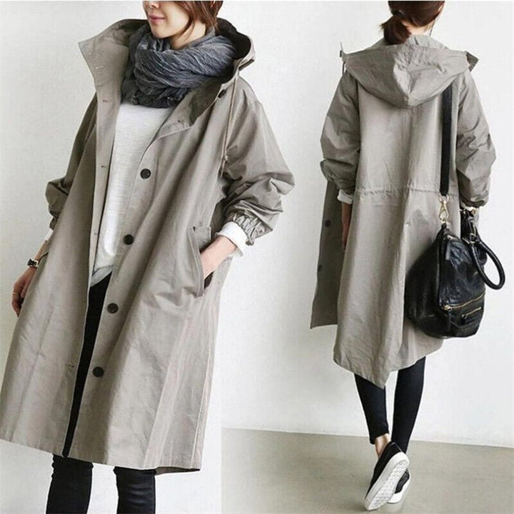 Aliams | Wasserdichter Trenchcoat mit Kapuze für Damen