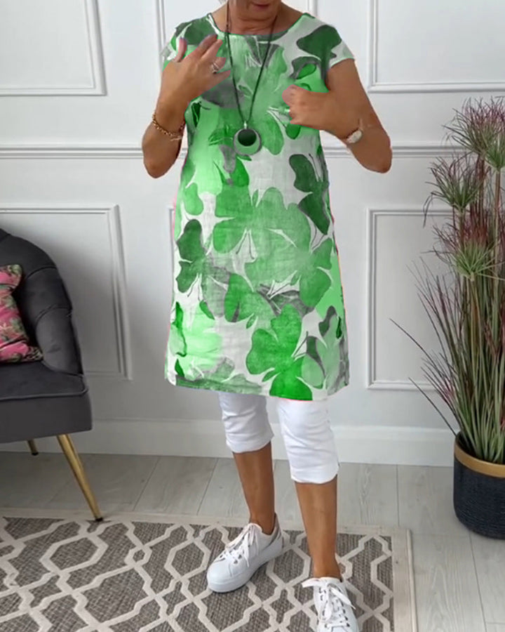 Aliams | Lässiges Longtop mit Farbenfrohem Blumenprint
