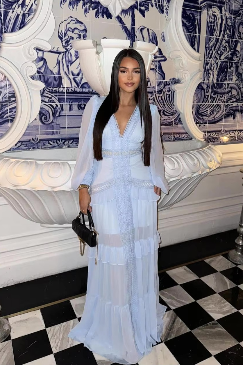 Amy Lange Ärmel Maxi-Kleid Für Damen