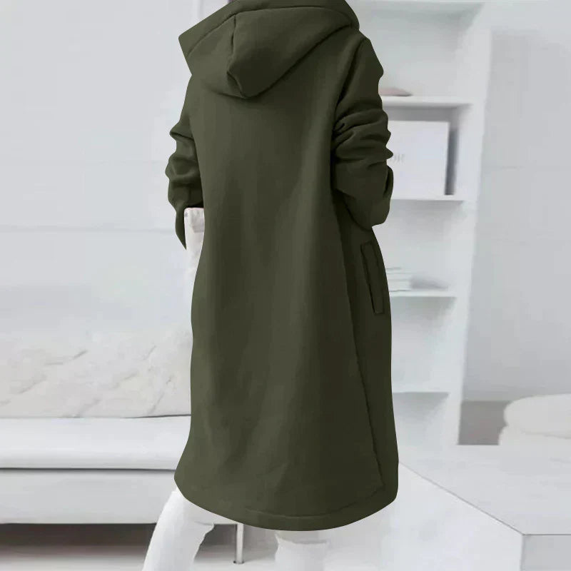 Aliams | Lange Kapuzenjacke mit Reißverschluss