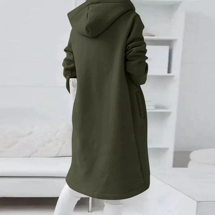 Aliams | Lange Kapuzenjacke mit Reißverschluss