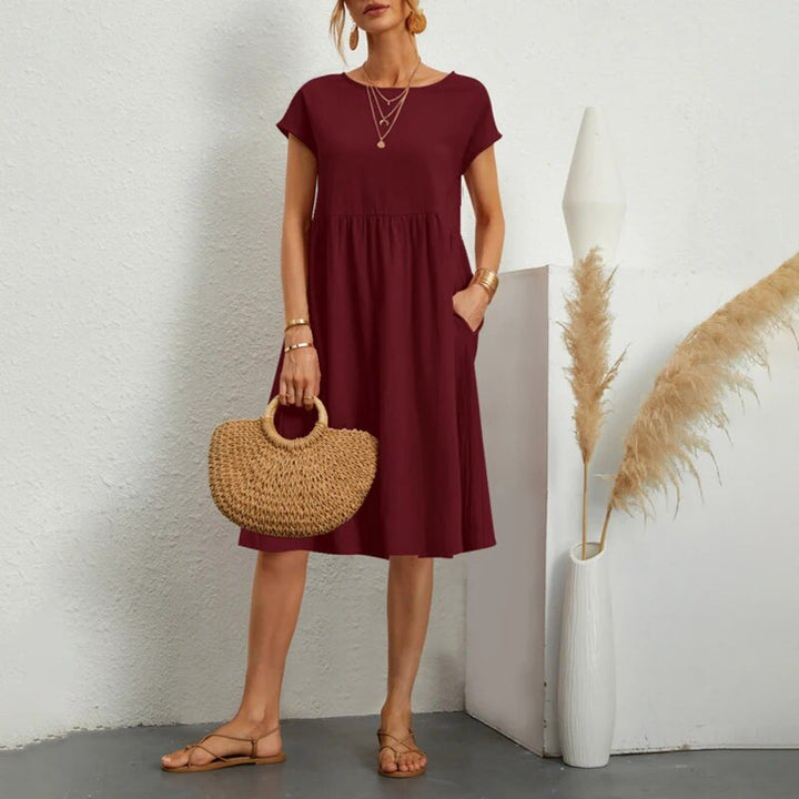 Aliams | Kleid mit Rundhalsausschnitt Aus Baumwolle