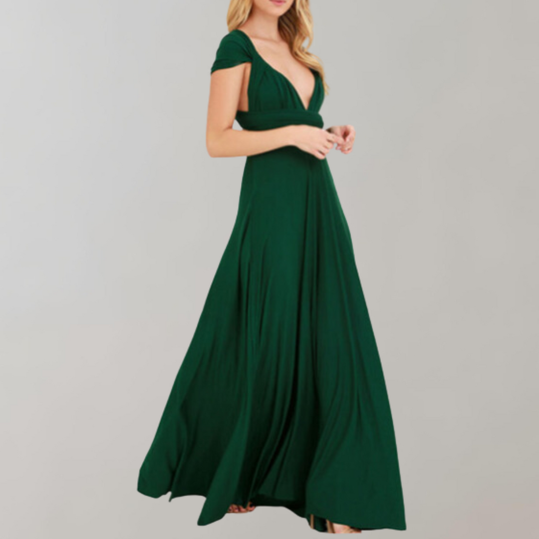 Aliams | Schick Maxikleid Cocktail Kleid Taillengurtel